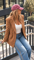 Blazer  polipiel efecto ante Camel