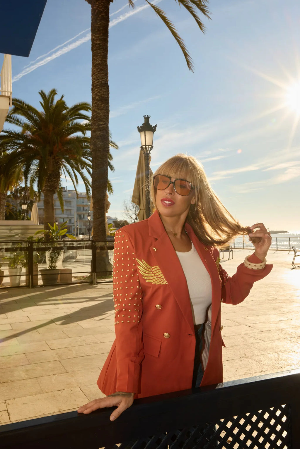 Blazer terracota tachuelas