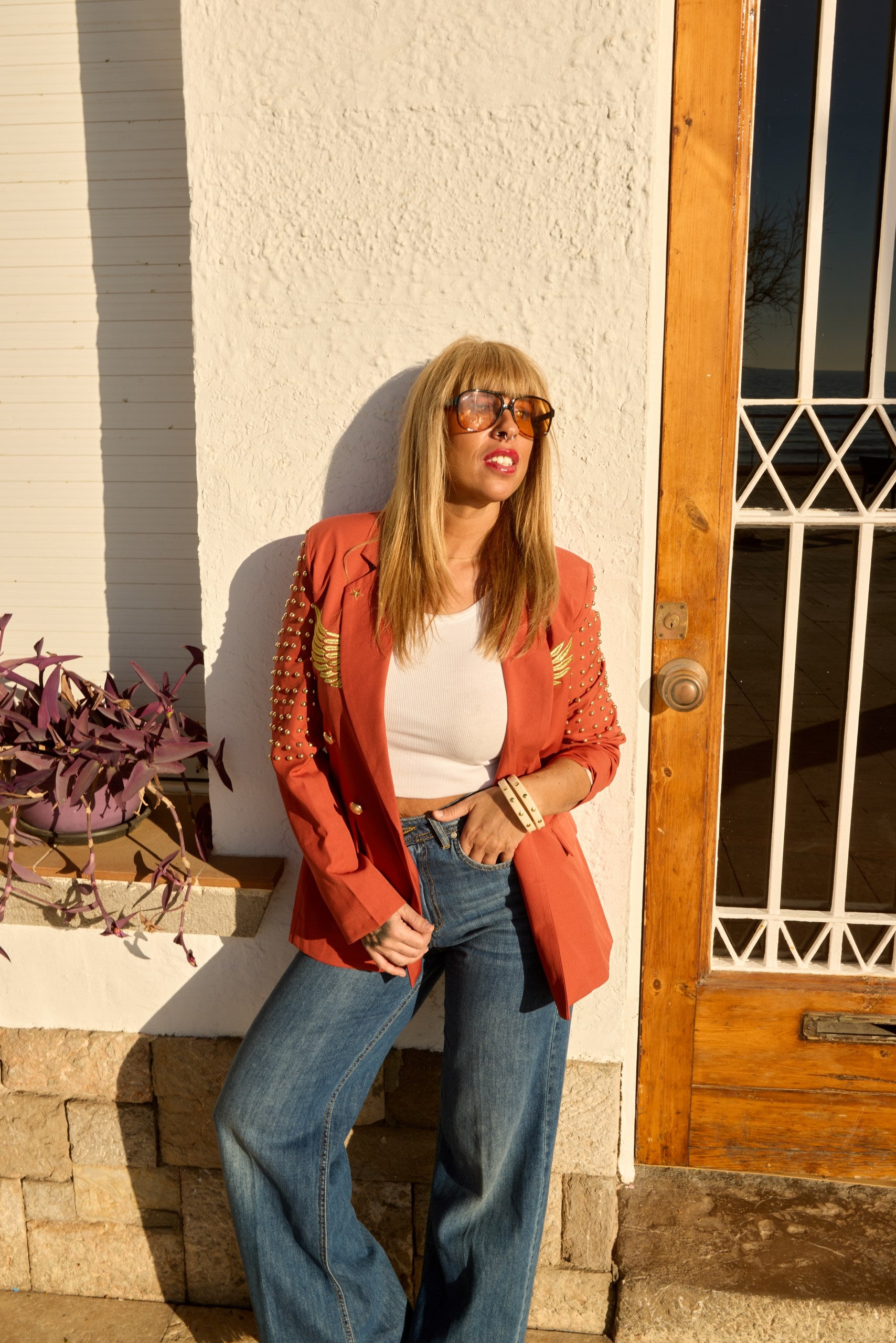 Blazer terracota tachuelas