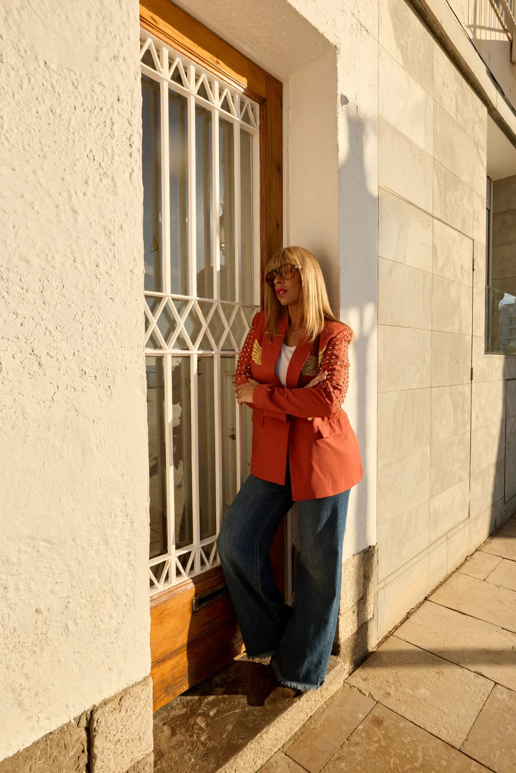 Blazer terracota tachuelas