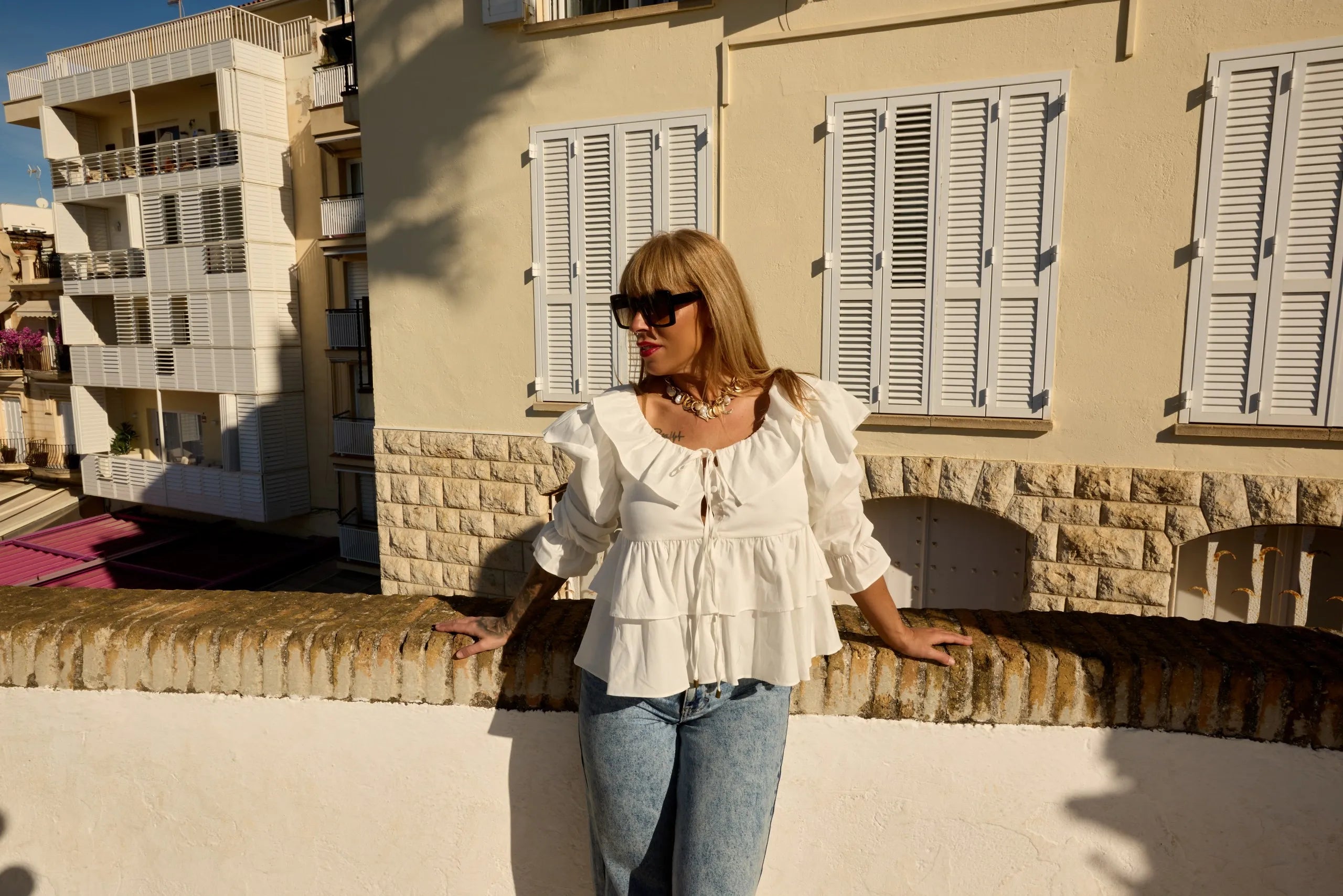 Blusa romántica volantes