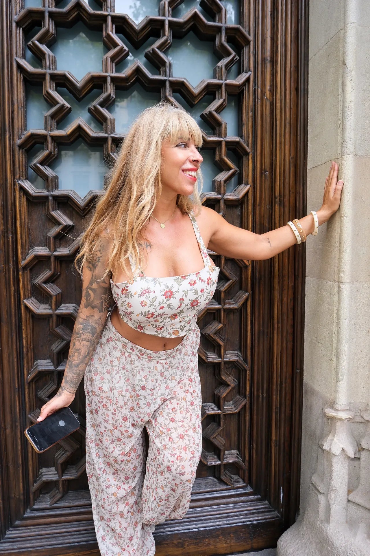 Top de floral con espalda anudada