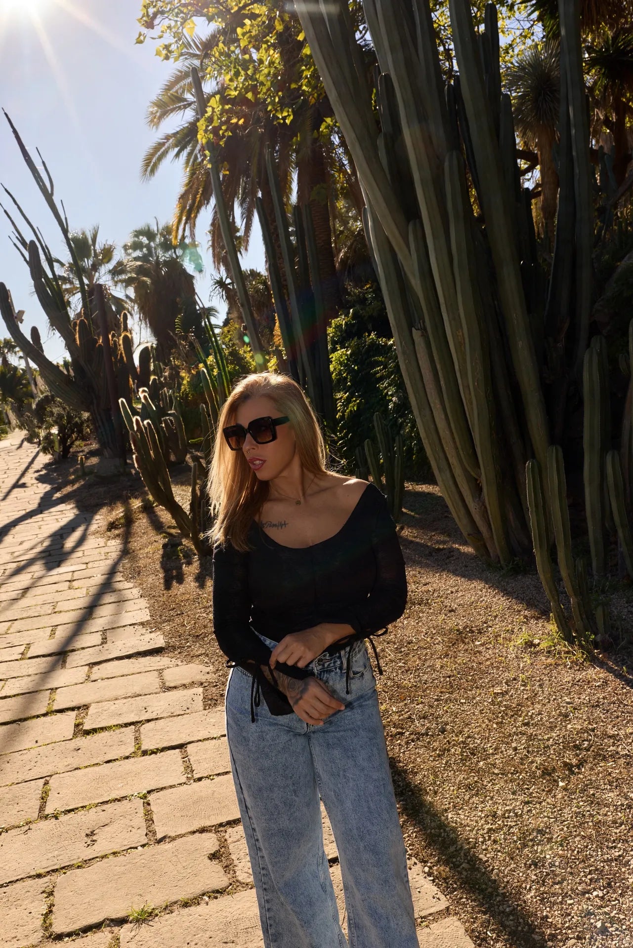 Jeans Wide leg efecto lavado