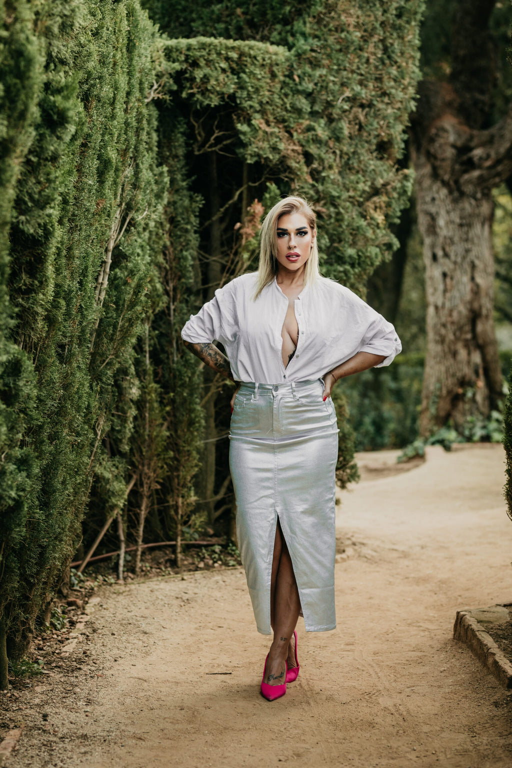 Cataleya-falda-metalizada