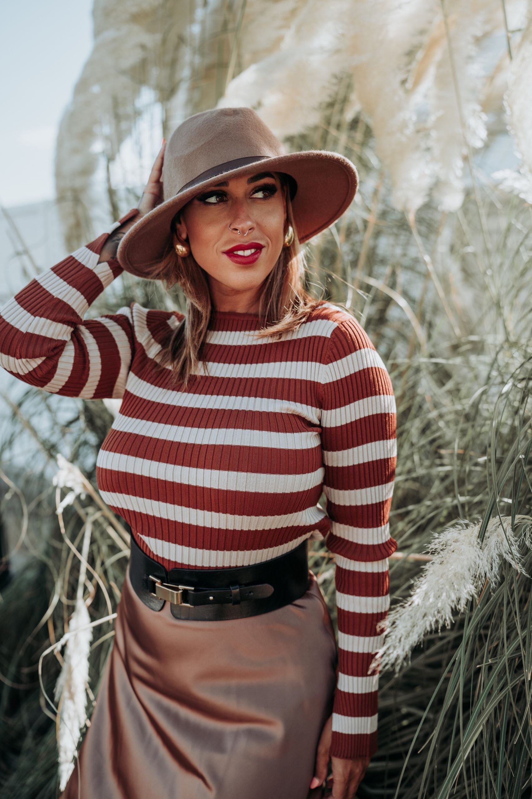 Cataleya-jersey-rayas-marron