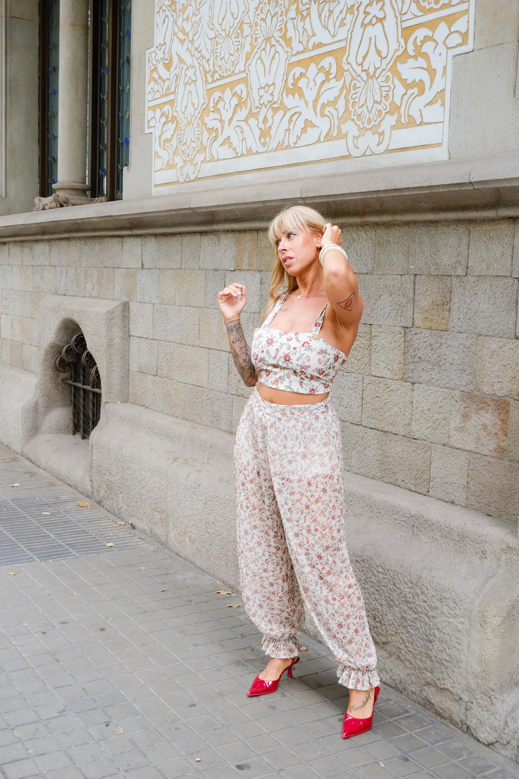 Top de floral con espalda anudada