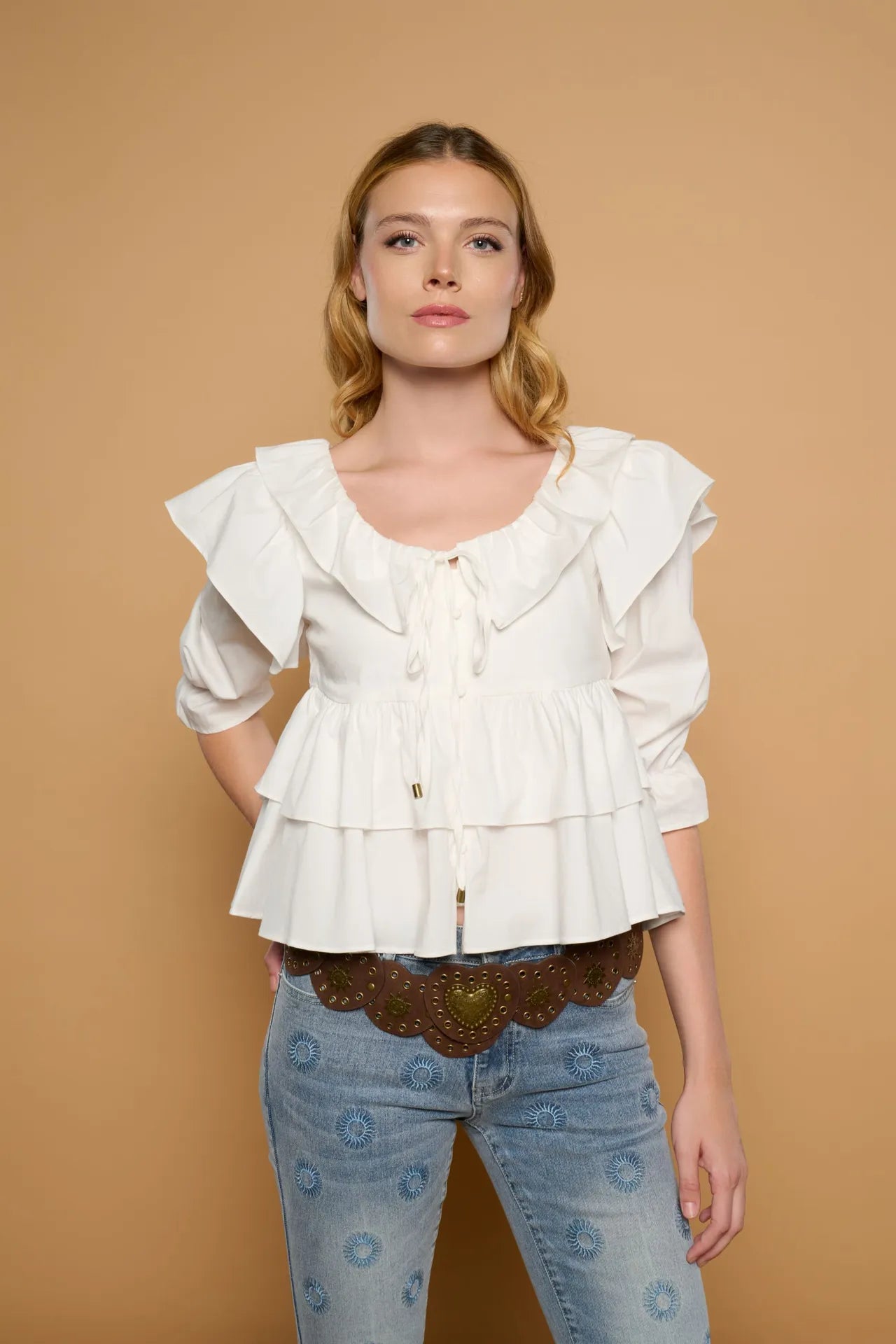 Blusa romántica volantes